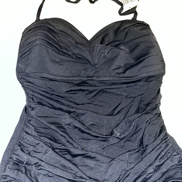 NWT size 8 la Blanca black one piece swimsuit - Picture 2 of 5